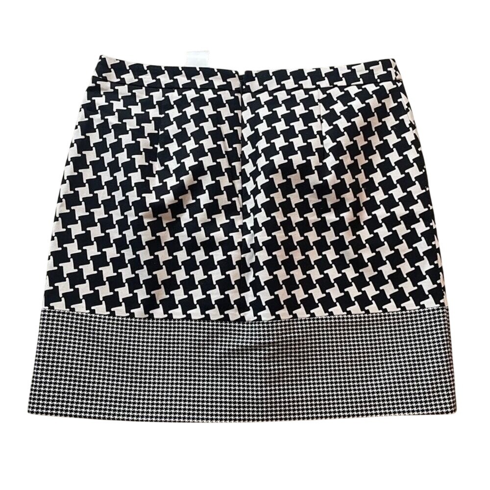 MICHAEL KORS Womens Skirt Black White Houndstooth Pattern Mini Size 2